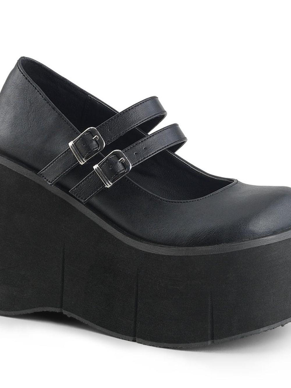 Demonia Kera-08 Black Double-Strap Platform Mary Jane Bettys Shoe